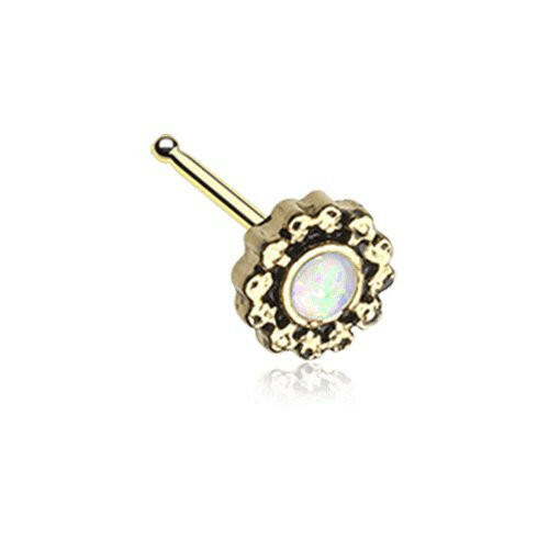 Golden Filigree Opal Sparkle Nose Stud Ring Nose Ring Impulse Piercings