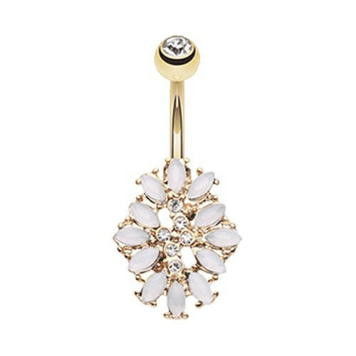 Golden Gilia Delight Flower Belly Button Ring Navel Ring Impulse Piercings