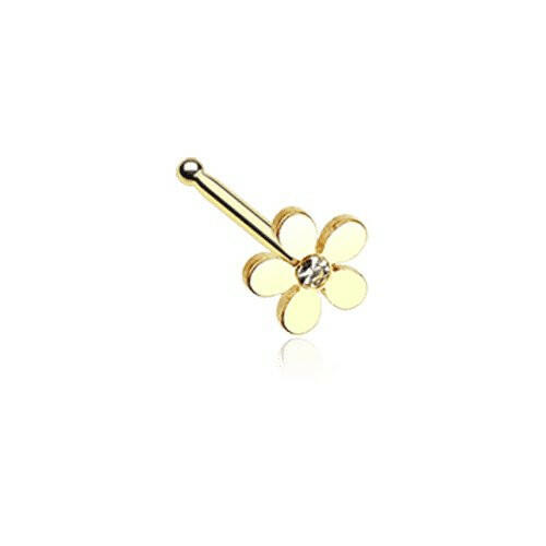 Golden Grand Plumeria Flower Nose Stud Ring Nose Ring Impulse Piercings