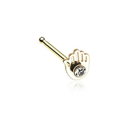 Golden Hamsa Sparkle Nose Stud Ring Nose Ring Impulse Piercings