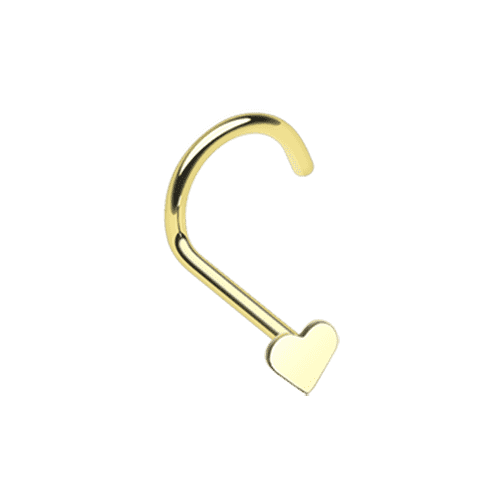 Golden Heart Nose Screw Ring Nose Ring Impulse Piercings