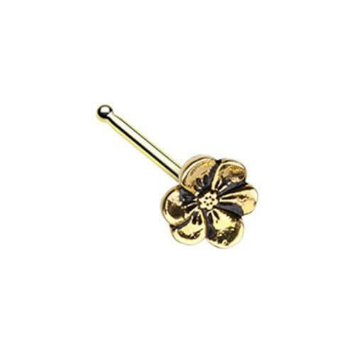 Golden Hellebore Floral Nose Stud Ring Nose Ring Impulse Piercings Default Title