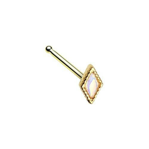 Golden Illuminating Diamond Shape Nose Stud Ring Nose Ring Impulse Piercings Default Title