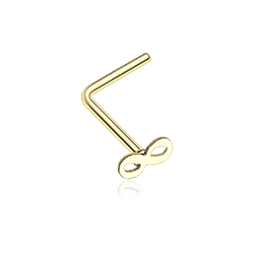 Golden Infinity Loop L-Shaped Nose Ring Nose Ring Impulse Piercings