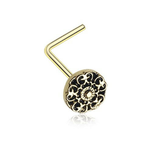 Golden Kali Filigree Icon L-Shaped Nose Ring Nose Ring Impulse Piercings