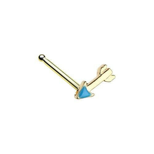 Golden Katniss Arrow Nose Stud Ring Nose Ring Impulse Piercings Default Title