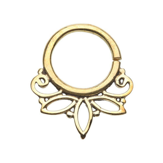Golden Lotus Brass Bendable Twist Hoop Ring Septum Ring Impulse Piercings