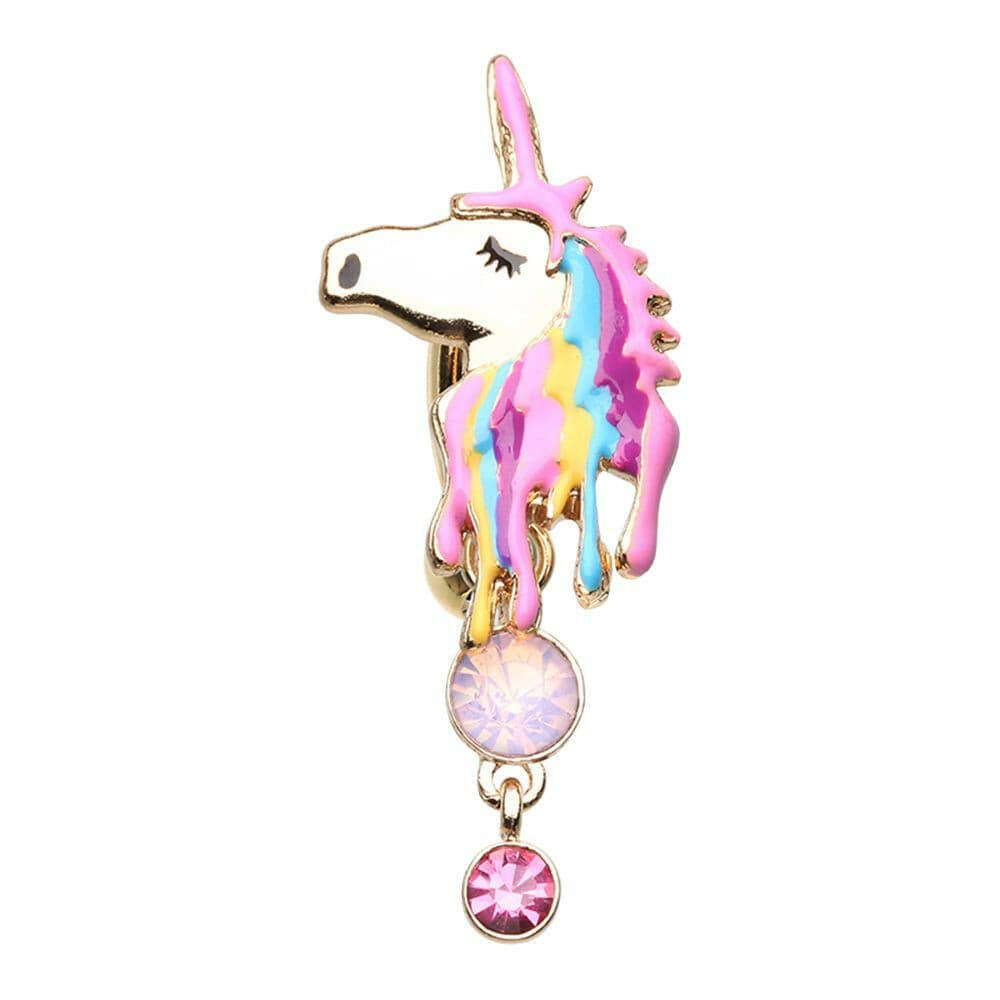 Golden Magical Unicorn Belly Button Ring Navel Ring Impulse Piercings