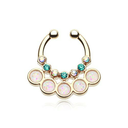 Golden Opal Aureole Gemina Fake Septum Clip-On Ring Fake Septum Ring Impulse Piercings