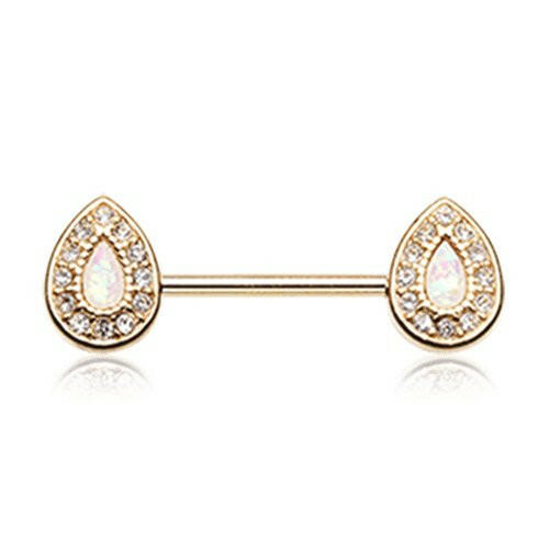 Golden Opal Avice Nipple Barbell Ring Nipple Ring Impulse Piercings