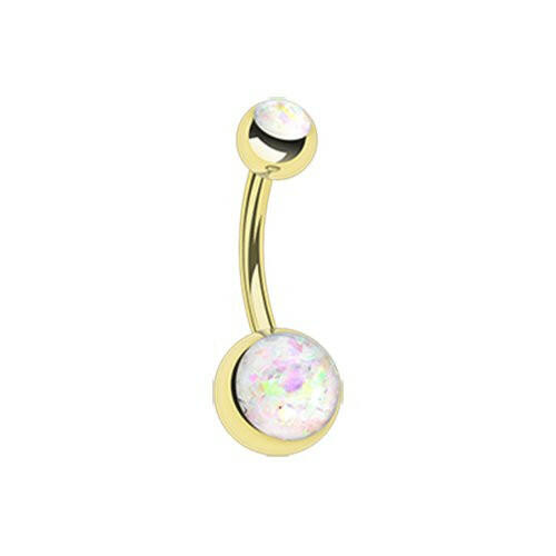 Golden Opal Glitter Shower Belly Button Ring Navel Ring Impulse Piercings