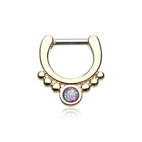 Golden Opal Grandiose Septum Clicker Septum Ring Impulse Piercings 16 GA (1.2mm) 1/4" (6mm)