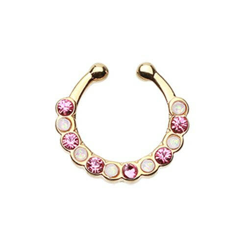 Golden Opal Paradigm Fake Septum Clip-On Ring Fake Septum Ring Impulse Piercings