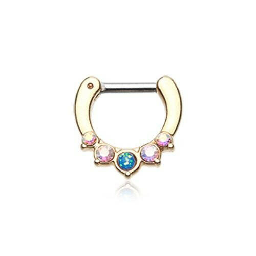 Golden Opal Precia Septum Clicker Septum Ring Impulse Piercings 16 GA (1.2mm) 1/4" (6mm)