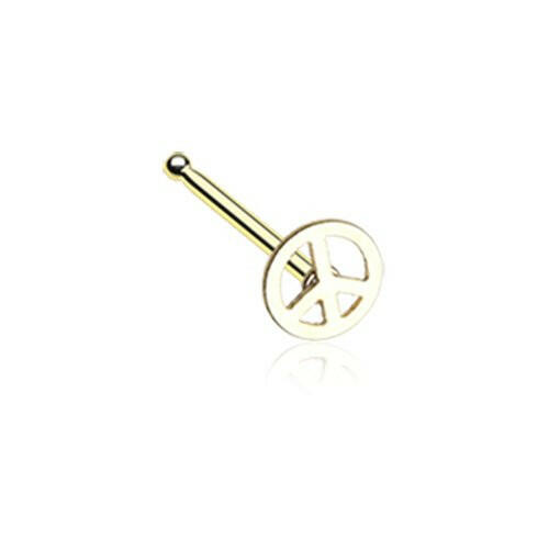 Golden Peace Icon Nose Stud Ring Nose Ring Impulse Piercings