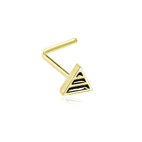 Golden Pharoah Striped Triangle L-Shaped Nose Ring Nose Ring Impulse Piercings