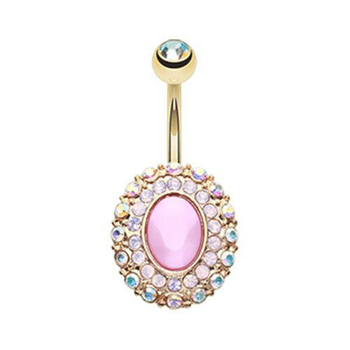 Golden Pink Radiance Belly Button Ring Navel Ring Impulse Piercings