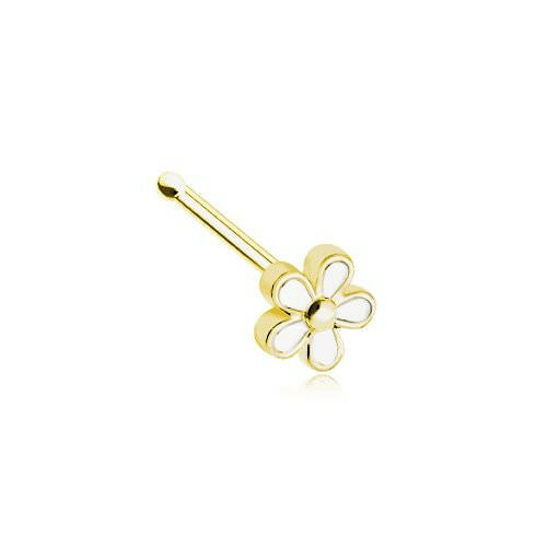 Golden Plumeria Petal Flower Nose Stud Ring Nose Ring Impulse Piercings