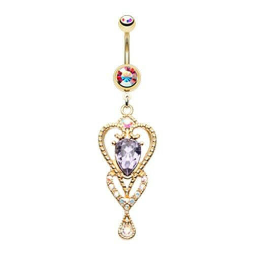 Golden Princess Beloved Heart Belly Button Ring Navel Ring Impulse Piercings