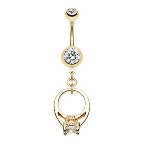 Golden Promise Belly Button Ring Navel Ring Impulse Piercings Clear