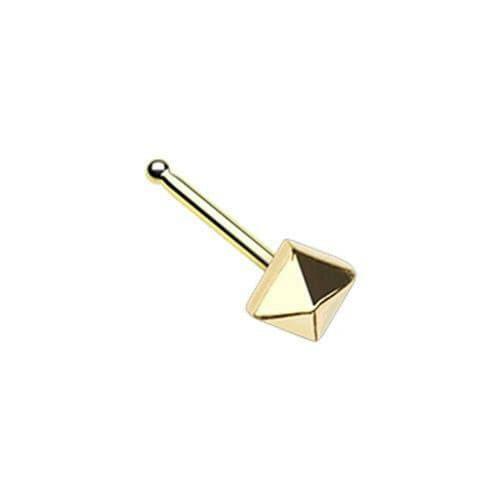 Golden Pyramid Nose Stud Ring Nose Ring Impulse Piercings Default Title