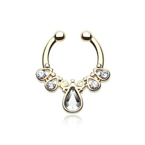 Golden Radiant Kao Fake Septum Clip-On Ring Fake Septum Ring Impulse Piercings