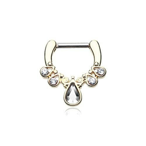 Golden Radiant Kao Septum Clicker Septum Ring Impulse Piercings 16 GA (1.2mm) 1/4" (6mm)