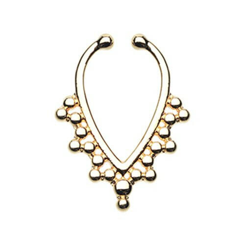 Golden Regent Drape Filigree Fake Septum Clip-On Ring Fake Septum Ring Impulse Piercings