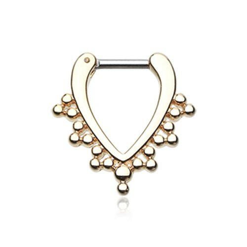 Golden Regent Drape Filigree Septum Clicker Septum Ring Impulse Piercings 16 GA (1.2mm) 1/4" (6mm)