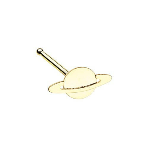 Golden Saturn Planet Nose Stud Ring Nose Ring Impulse Piercings Default Title