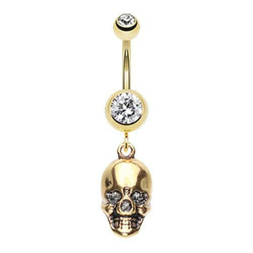 Golden Skull Amour Belly Button Ring Navel Ring Impulse Piercings