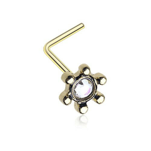 Golden Solstice Sparkle Icon L-Shaped Nose Ring Nose Ring Impulse Piercings