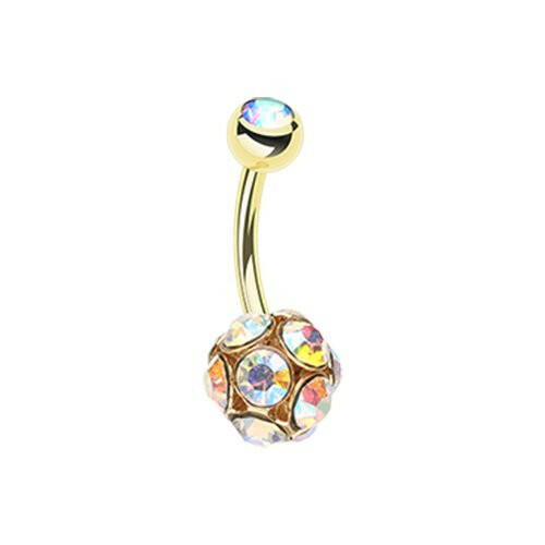 Golden Sparkle Multi Gem Belly Button Ring Navel Ring Impulse Piercings