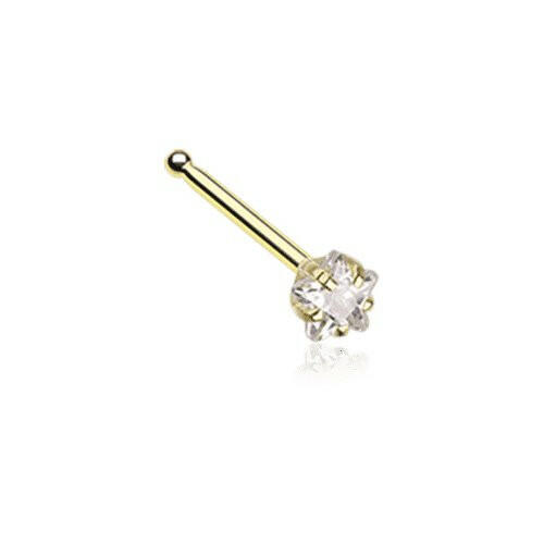 Golden Star Prong Set Gem Top Nose Stud Ring Nose Ring Impulse Piercings