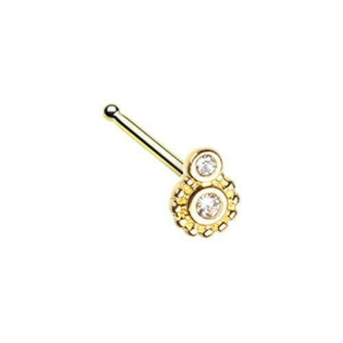 Golden Steampunk Gear Nose Stud Ring Nose Ring Impulse Piercings Default Title