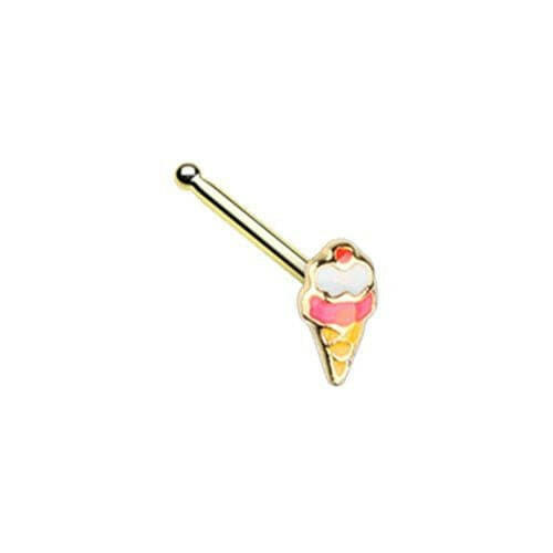 Golden Summertime Sadness Ice Cream Cone Nose Stud Ring Nose Ring Impulse Piercings Default Title