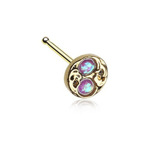 Golden Tao Filigree Opal Sparkle Nose Stud Ring Nose Ring Impulse Piercings