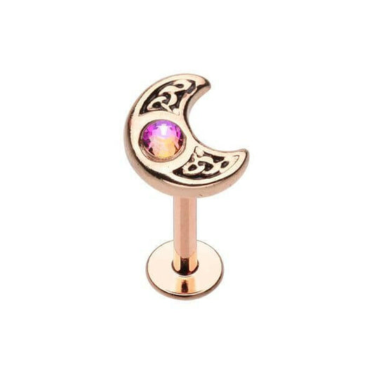 Golden Treasure Celtic Moon Steel Labret Labret Impulse Piercings