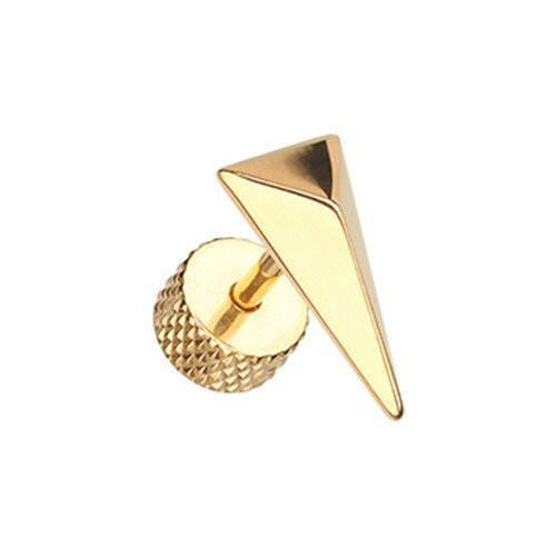 Golden Triangle Force Steel Fake Plug Earrings Fake Plug Earrings Impulse Piercings 16 GA (1.2mm)