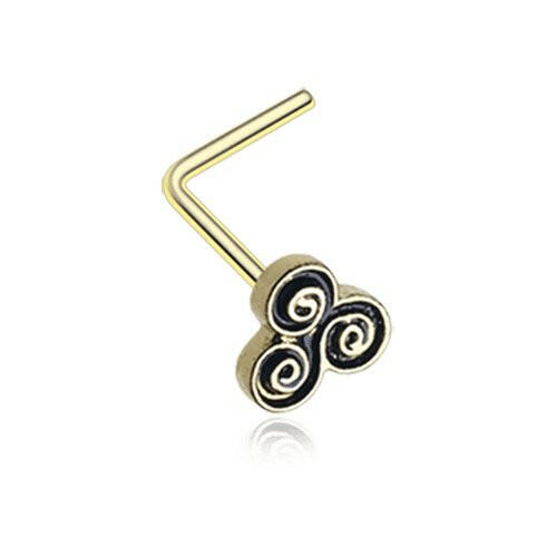 Golden Trilogy Filigree Icon L-Shaped Nose Ring Nose Ring Impulse Piercings