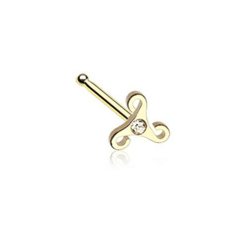 Golden Trinity Icon Sparkle Nose Stud Ring Nose Ring Impulse Piercings