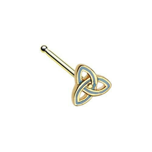 Golden Triquetra Trinity Knot Nose Stud Ring Nose Ring Impulse Piercings Default Title