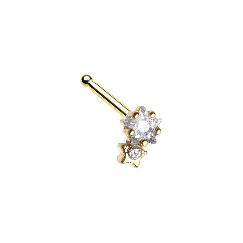 Golden Twinkle Twinkle Little Star Nose Stud Ring Nose Ring Impulse Piercings