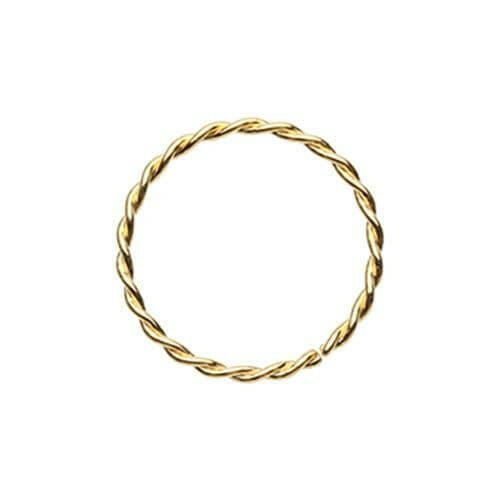 Golden Twist Rope Steel Bendable Nose Hoop Nose Ring Impulse Piercings 20 gauge (0.8mm) 5/16" (8mm)