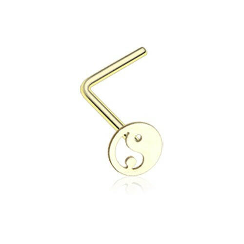 Golden Yin Yang Tao L-Shaped Nose Ring Nose Ring Impulse Piercings