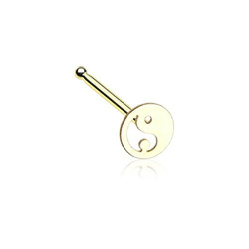 Golden Yin Yang Tao Nose Stud Ring Nose Ring Impulse Piercings