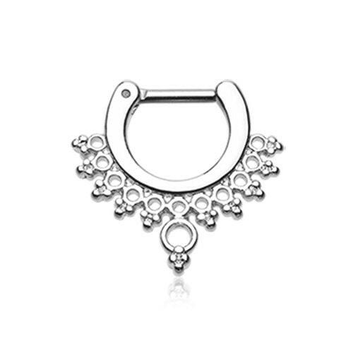 Grand Entice Filigree Septum Clicker Septum Ring Impulse Piercings 16 GA (1.2mm) 1/4" (6mm)