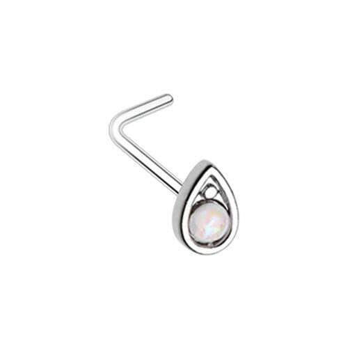 Grand Opal TearDrop L-Shape Nose Ring Nose Ring Impulse Piercings