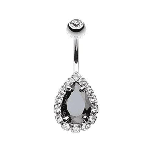 Grand Teardrop Prong Gem Sparkle Belly Button Ring Navel Ring Impulse Piercings