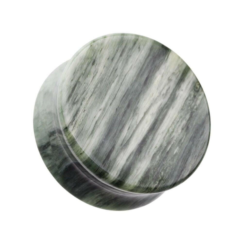 Green Jasper Natural Stone Double Flared Ear Gauge Plug Plugs Impulse Piercings 2 gauge (6.5mm)